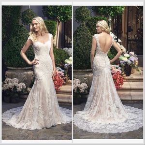 Casablanca fit and flare, sweetheart neckline, wedding dress (style 2215)